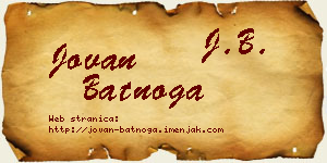Jovan Batnoga vizit kartica